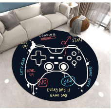 Round Game Controller Mat For Bedroom, Room - Floor Mat Sofa Floor Anti-slip Mat - Controller Design - 100 x 100 cm	